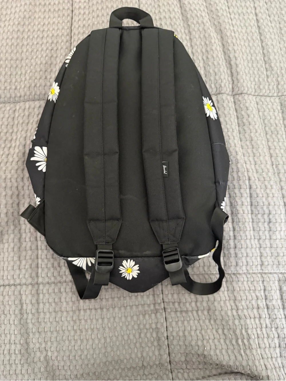 Herschel Daisy Print Classic Backpack - Black & White with Yellow Accents